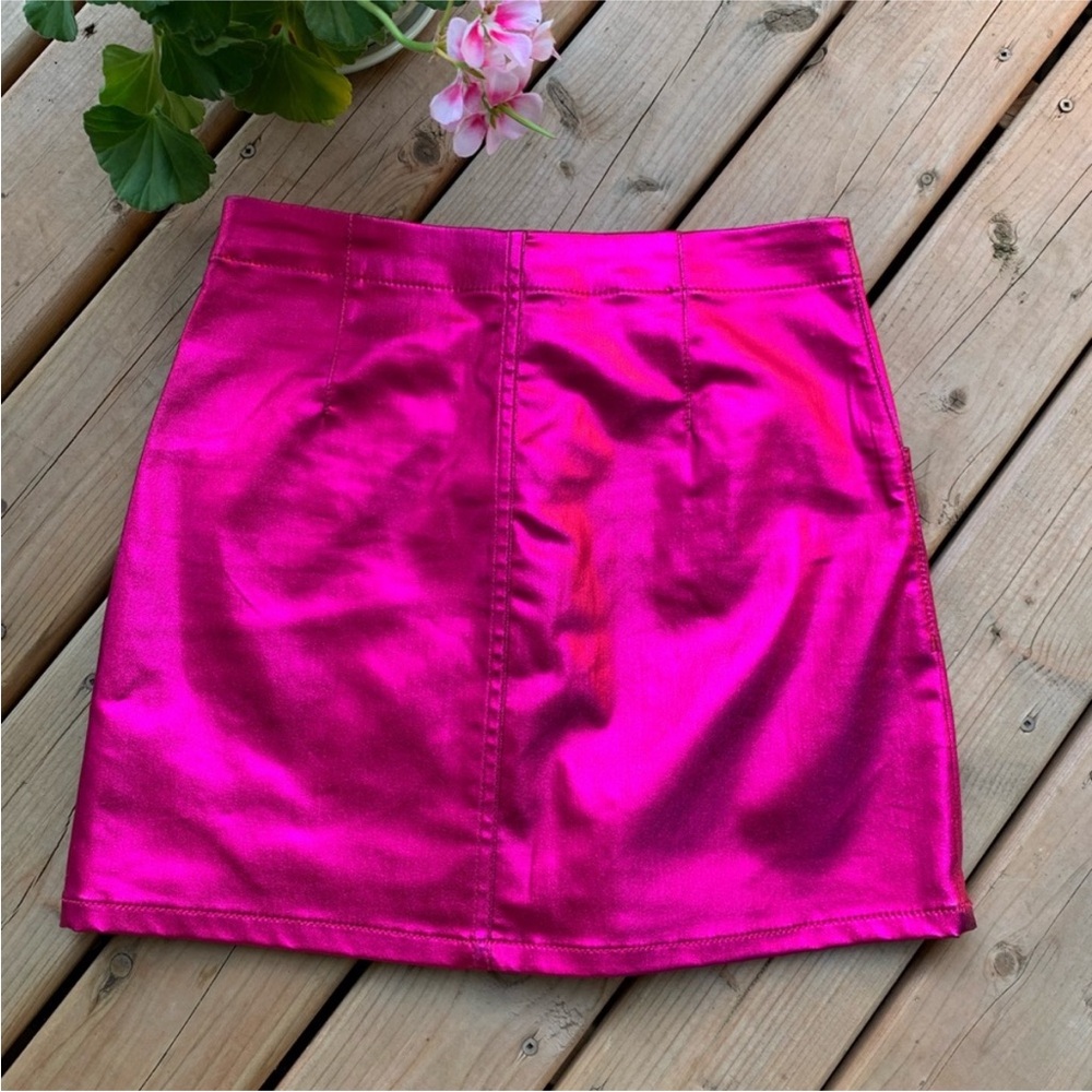 Topshop Metallic Pink Mini Skirt - Picture 2 of 4